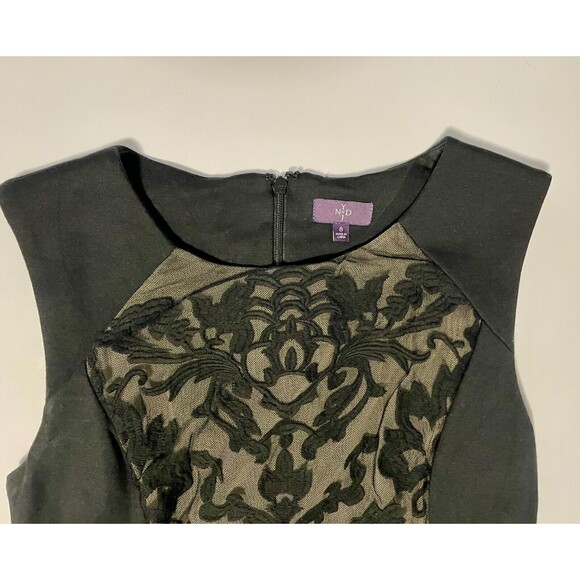 NYDJ Black Stretch Sheath Dress with Lace Inset Built-in Shapewear‎ 8 Cocktail - Picture 2 of 7